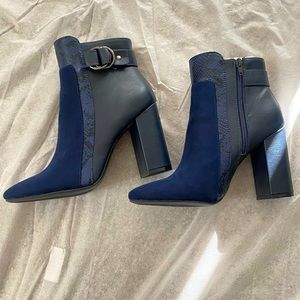 Blue ankle boots